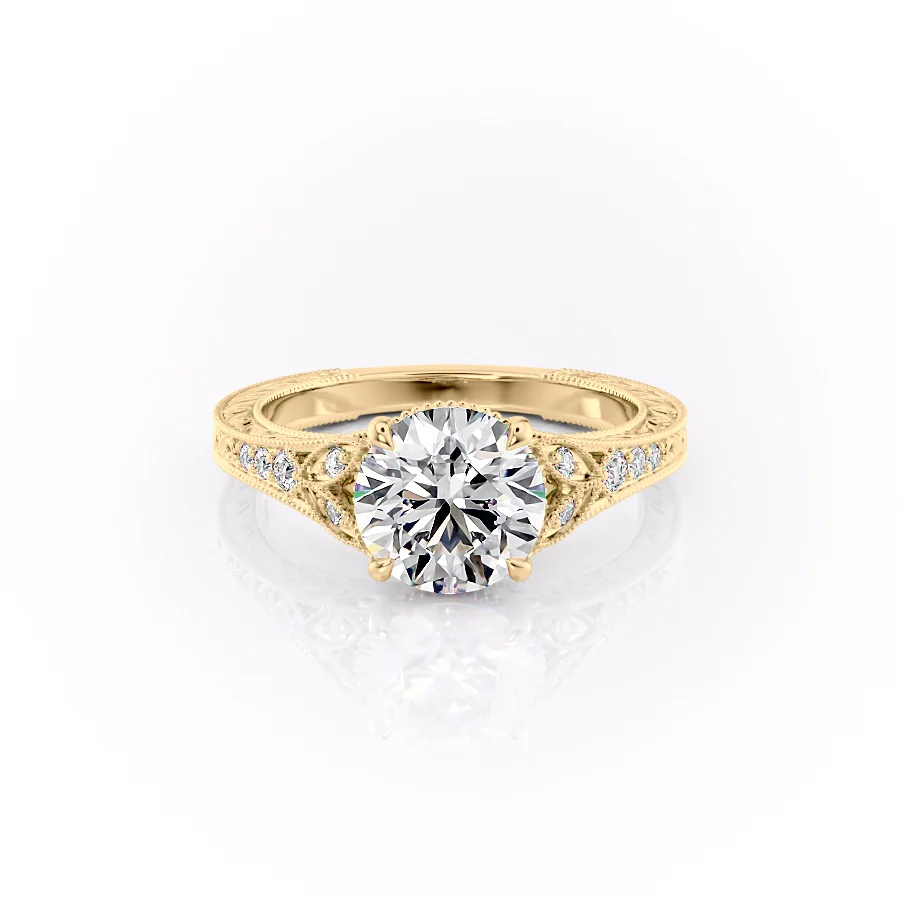 2 CT Round Cut Cluster Engagement Ring - Moissanite Diamond