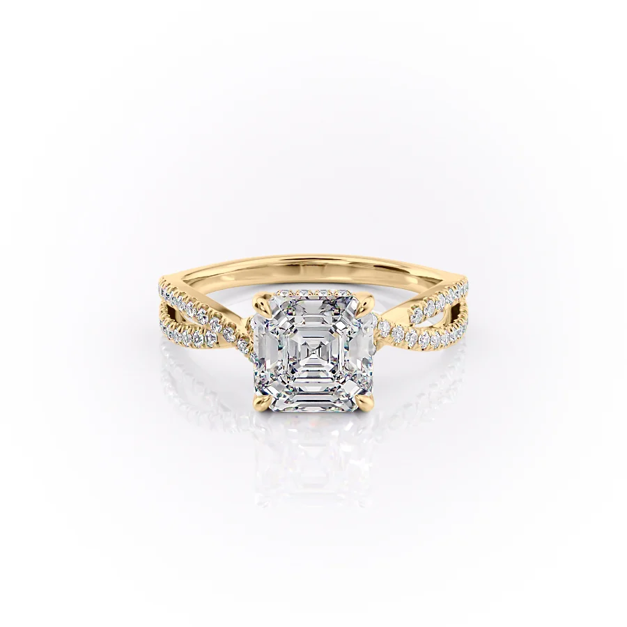 2 CT Asscher Cut Infinity Engagement Ring - Moissanite Diamond