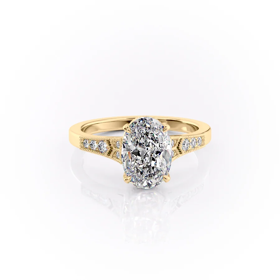 2 CT Oval Cut Vintage Engagement Ring - Moissanite Diamond