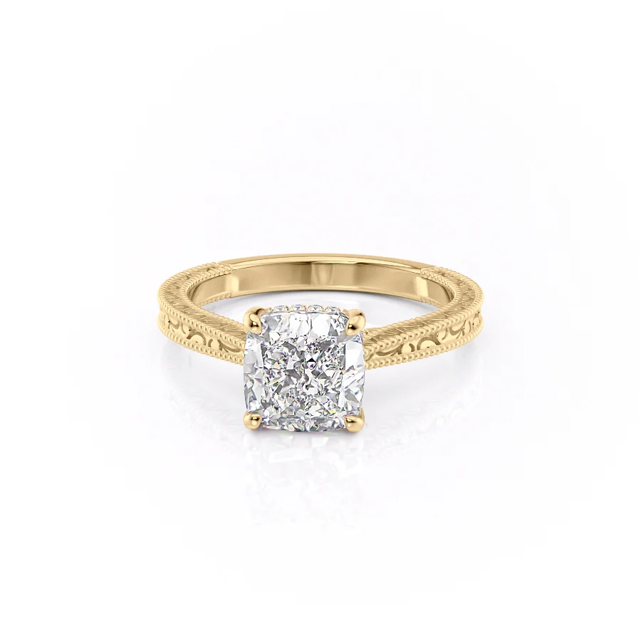 2 CT Cushion Cut Vintage Engagement Ring - Moissanite Diamond