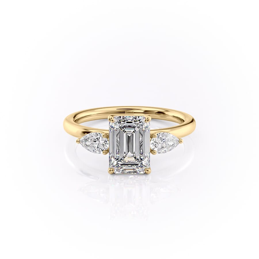 1 CT Emerald Cut Three Stone Engagement Ring - Moissanite Diamond