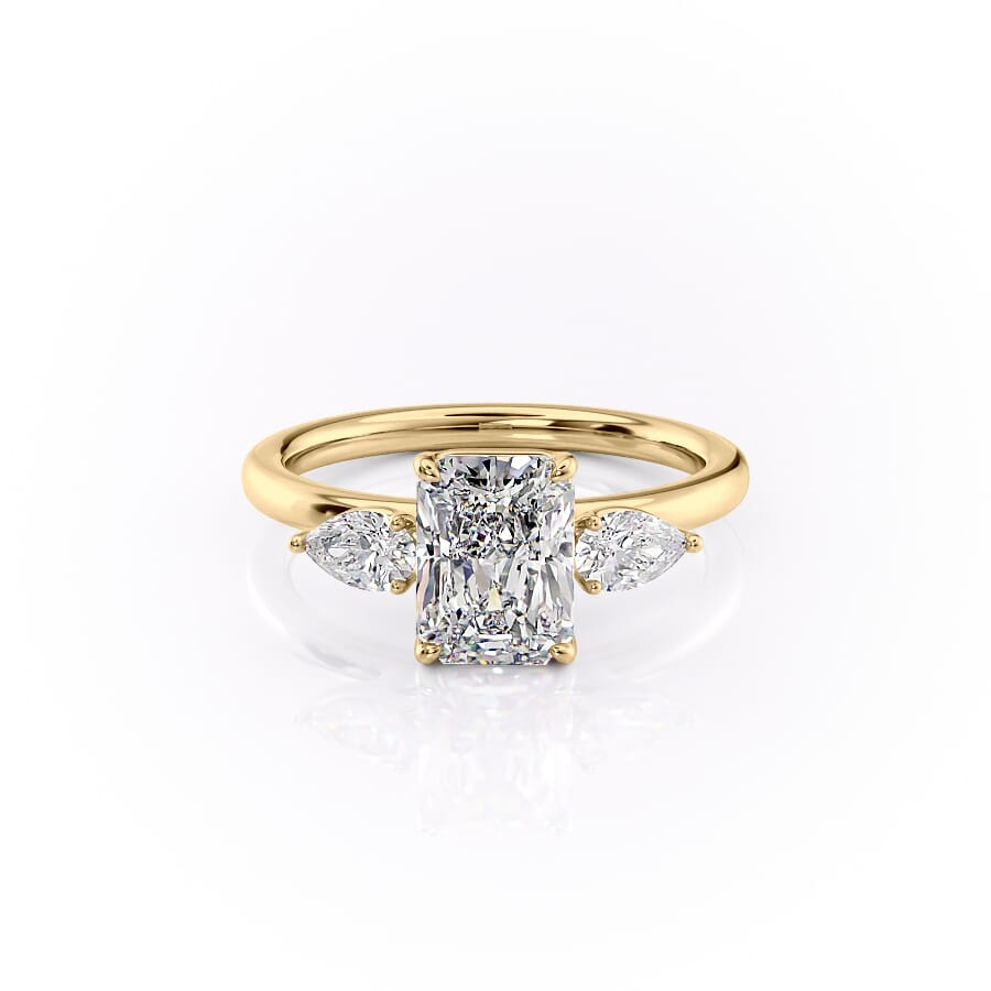 2 CT Radiant Cut Three Stone Engagement Ring - Moissanite Diamond