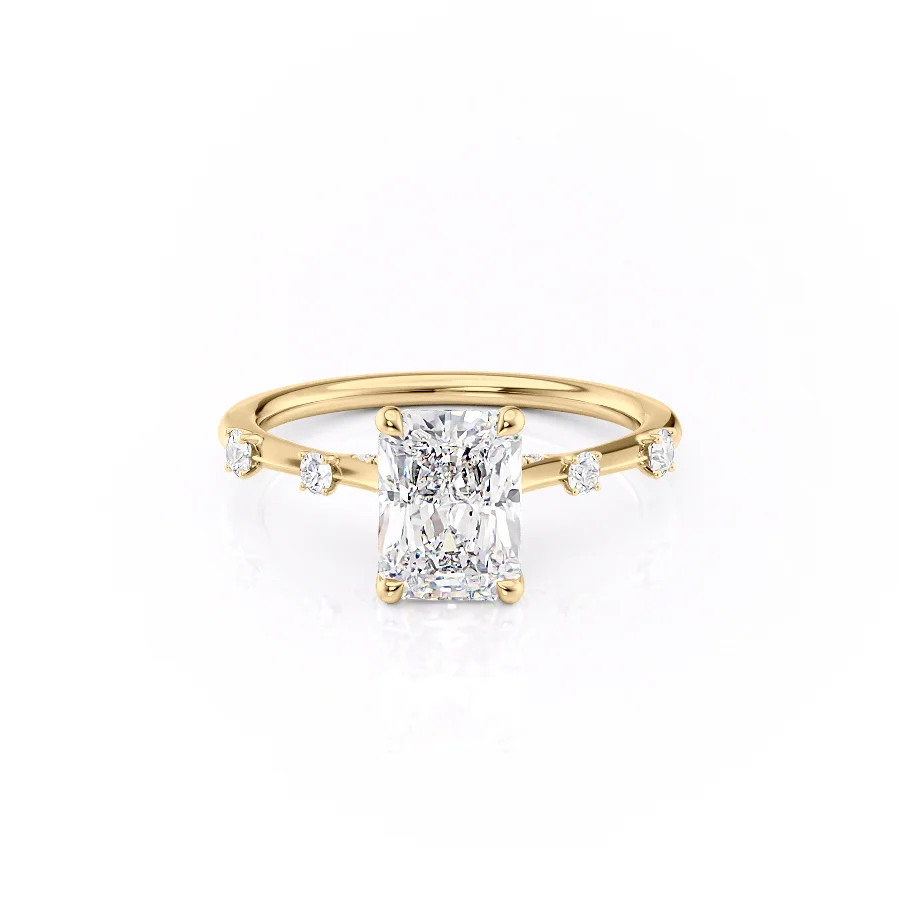 2 CT Radiant Cut Pave Engagement Ring - Moissanite Diamond