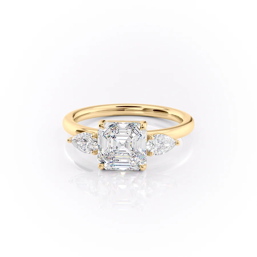 2 CT Asscher Cut Three Stone  Engagement Ring - Moissanite Diamond