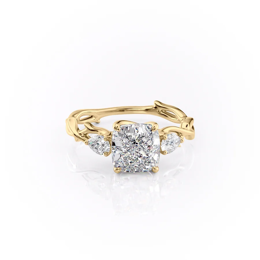 2 CT Cushion Cut Nature Inspired Engagement Ring - Moissanite Diamond