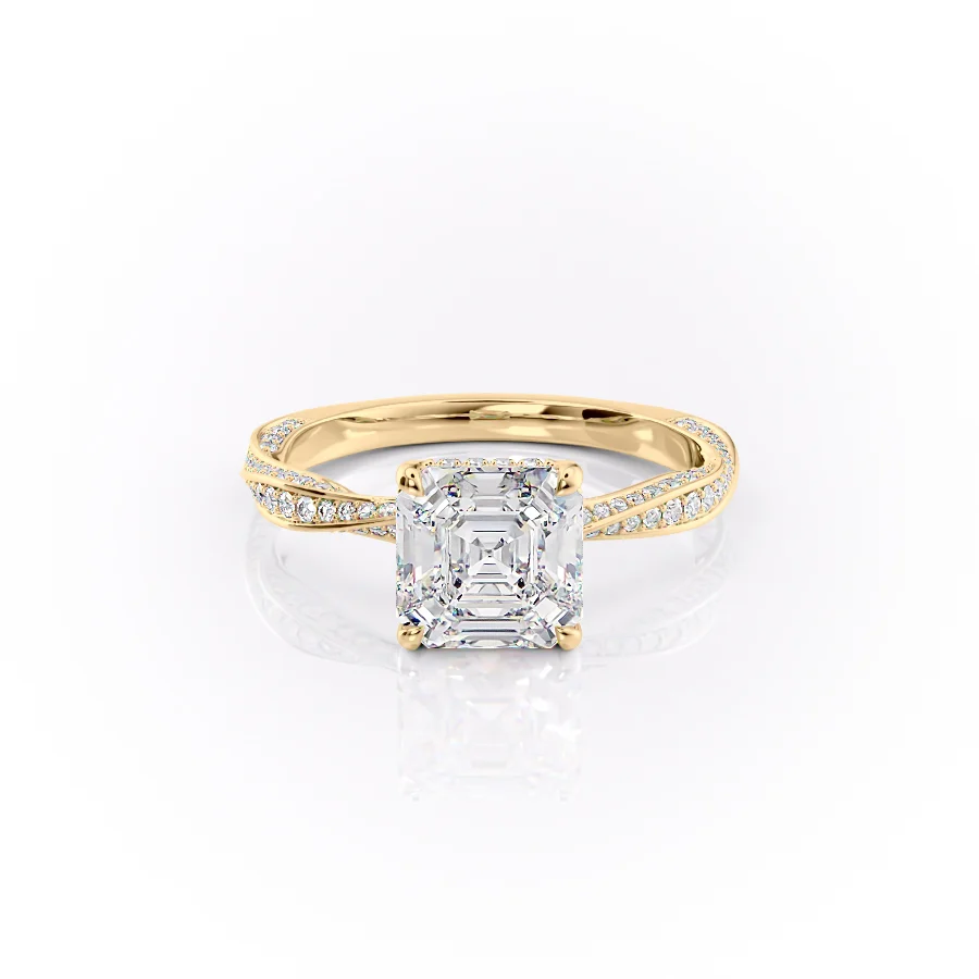 2 CT Asscher Cut Infinity Setting Engagement Ring - Moissanite Diamond