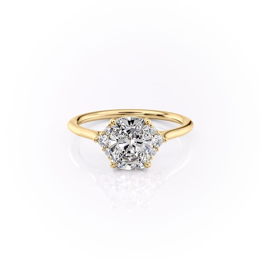 1 CT Elongated Cushion Cut Cluster Engagement Ring - Moissanite Diamond