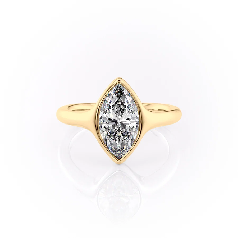2 CT Marquise Cut Signet Engagement Ring - Moissanite Diamond