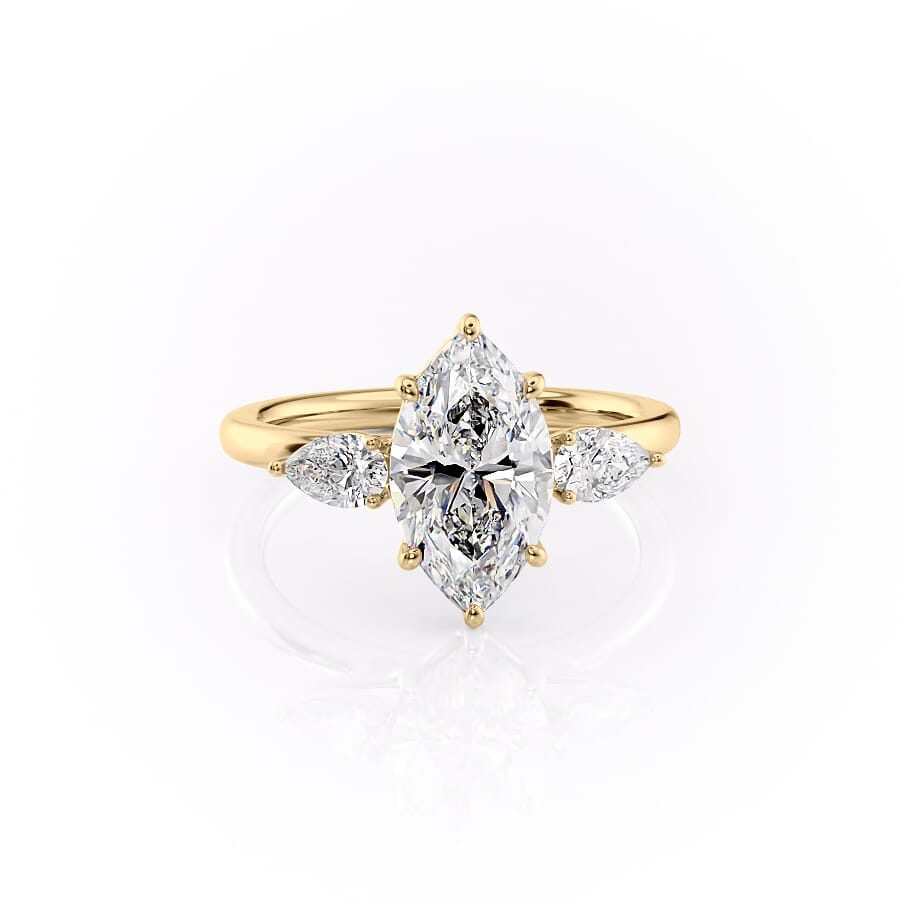 2 CT Marquise Cut Three Stone Engagement Ring - Moissanite Diamond