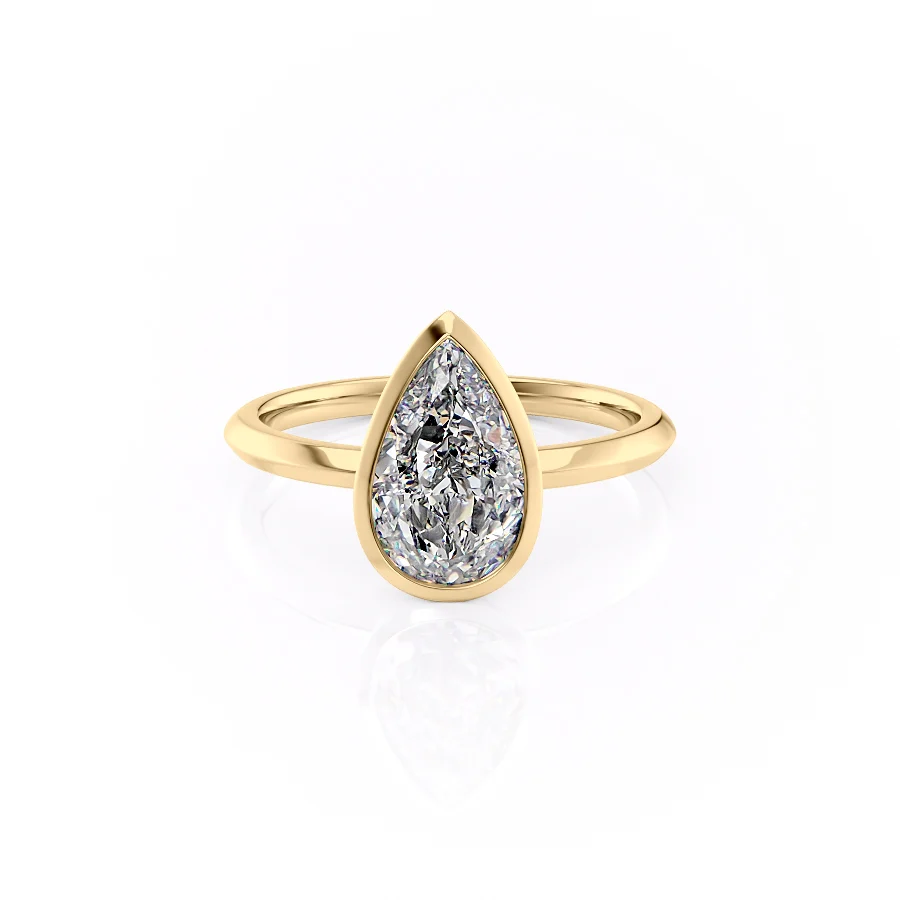 2 CT Pear Cut Halo Engagement Ring - Moissanite Diamond