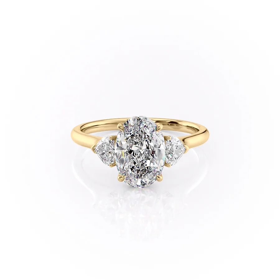 2 CT Oval Cut Three Stone Engagement Ring - Moissanite Diamond