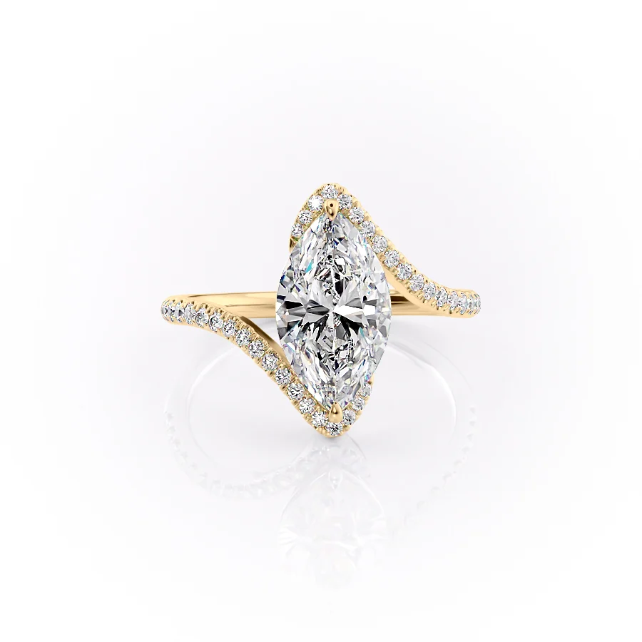 2 CT Marquise Cut Bypass Engagement Ring - Moissanite Diamond
