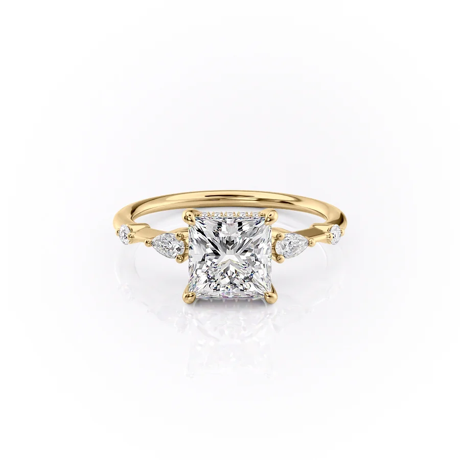 2 CT Princess Cut Five Stone Engagement Ring - Moissanite Diamond