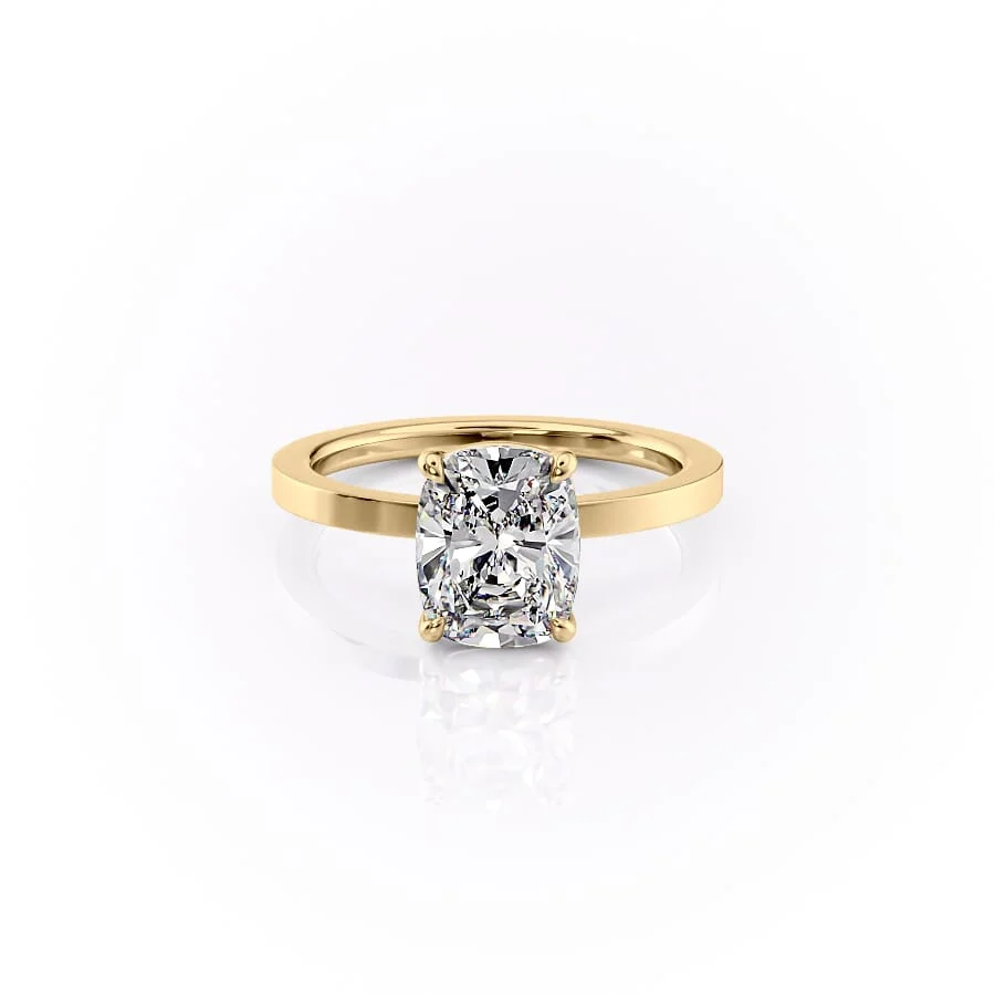 2 CT Elongated Cushion Solitaire Engagement Ring - Moissanite Diamond