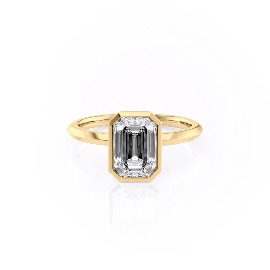 1 CT Emerald Cut Halo Engagement Ring - Moissanite Diamond