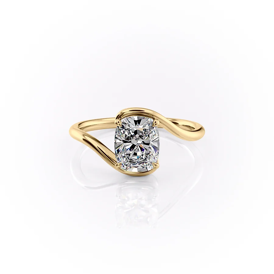 1 CT Elongated Cushion Cut Bypass Engagement Ring - Moissanite Diamond