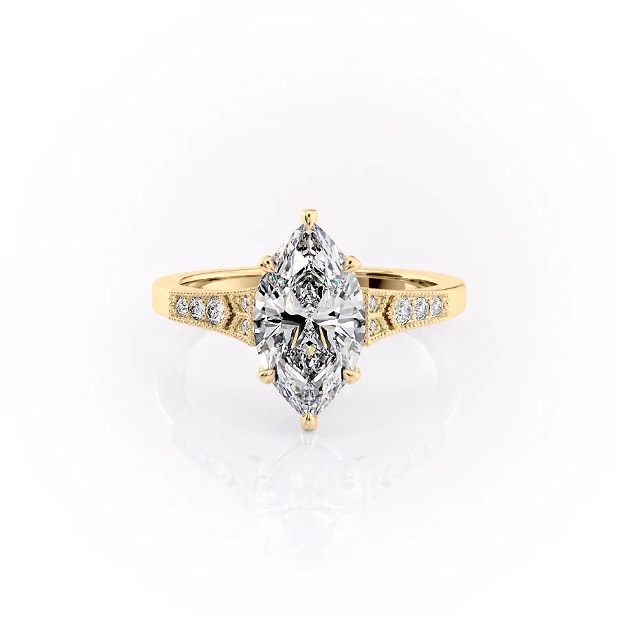 2 CT Marquise Cut Vintage Engagement Ring - Moissanite Diamond