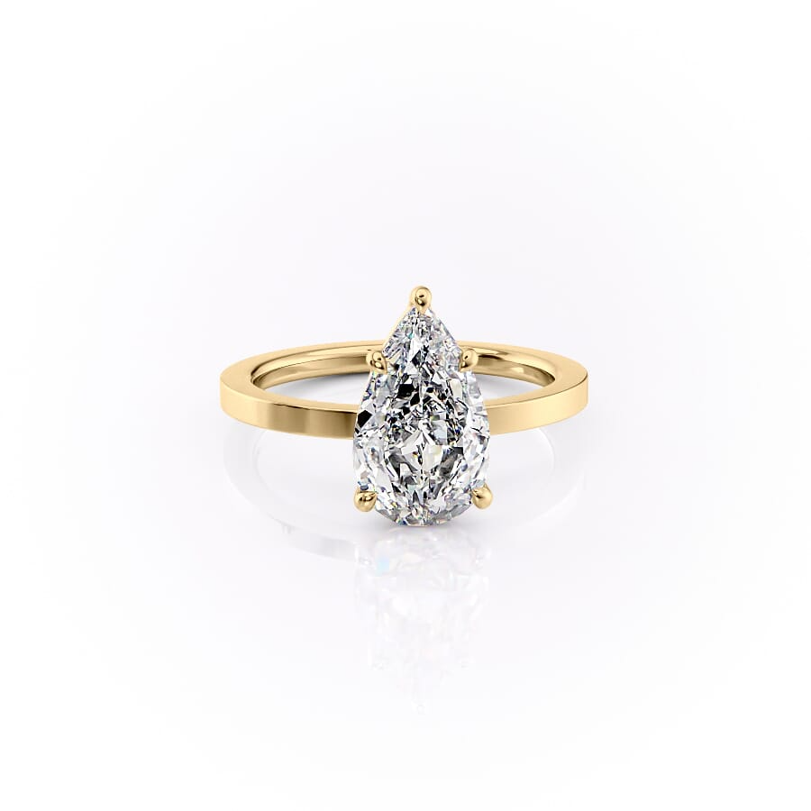 2 CT Pear Cut Solitaire Engagement Ring - Moissanite Diamond