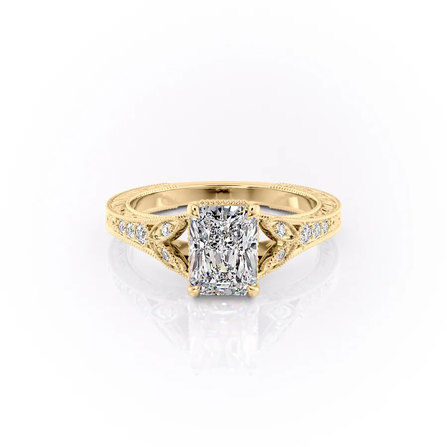 1 CT Radiant Cut Vintage Engagement Ring - Moissanite Diamond