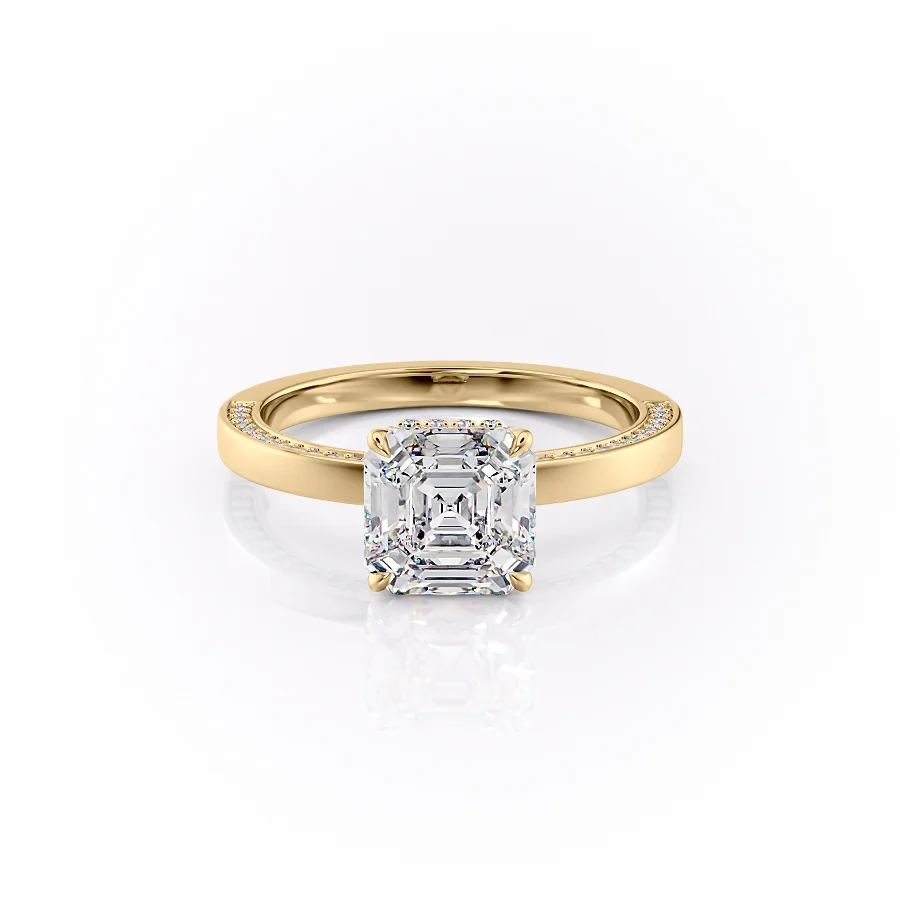 2 CT Asscher Cut Cigar Engagement Ring - Moissanite Diamond