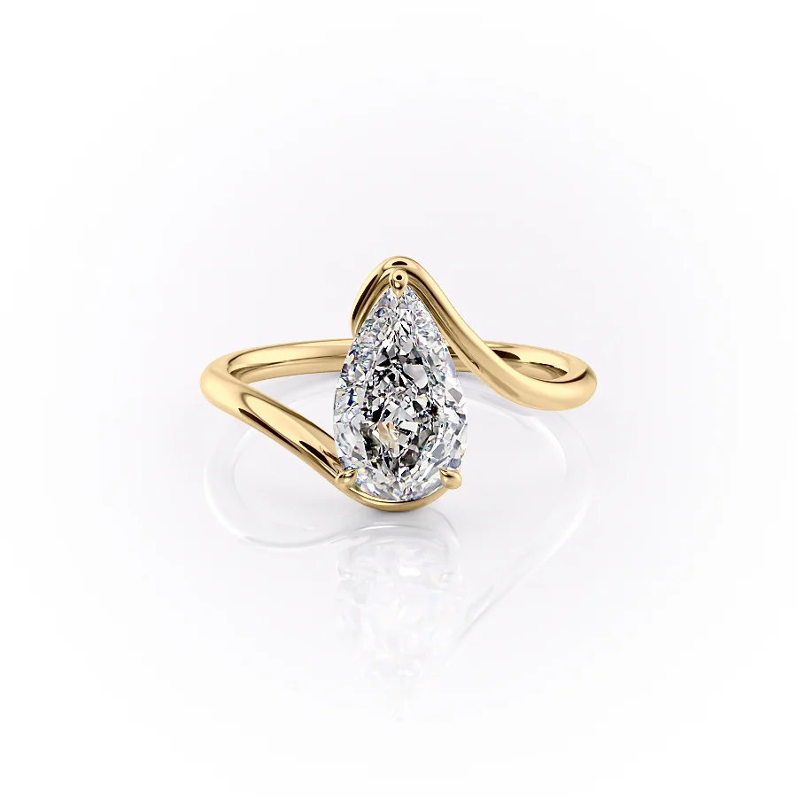 2 CT Pear Cut Bypass Engagement Ring - Moissanite Diamond