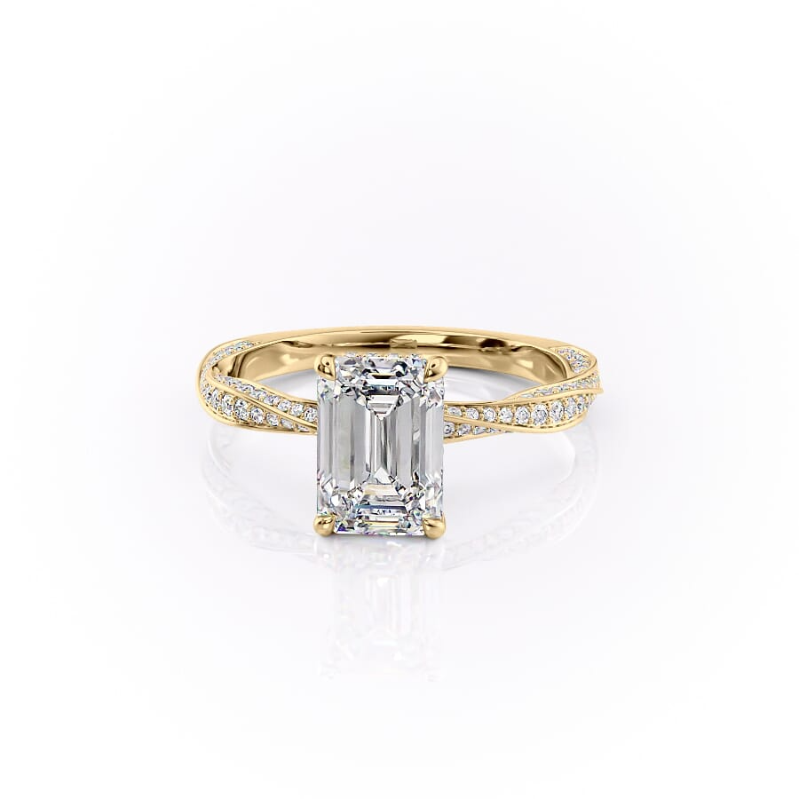 1 CT Emerald Cut Infinity Engagement Ring - Moissanite Diamond