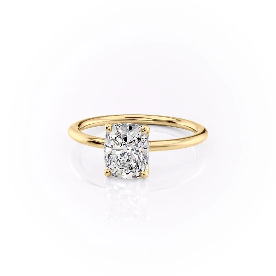 1 CT Elongated Cushion Cut Solitaire Engagement Ring - Moissanite Diamond