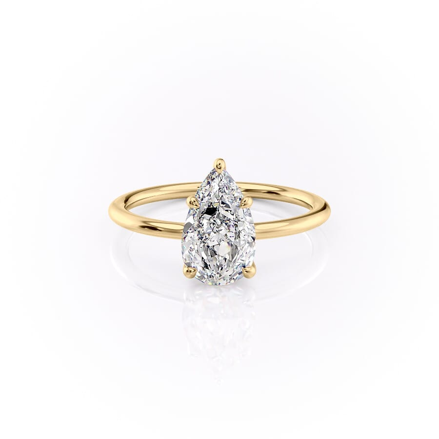 2 CT Pear Cut Solitaire Engagement Ring - Moissanite Diamond