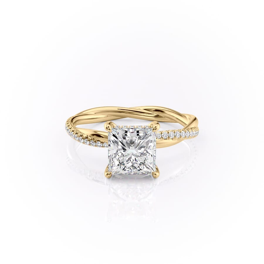 2 CT Princess Cut Infinity Hidden Halo Engagement Ring - Moissanite Diamond