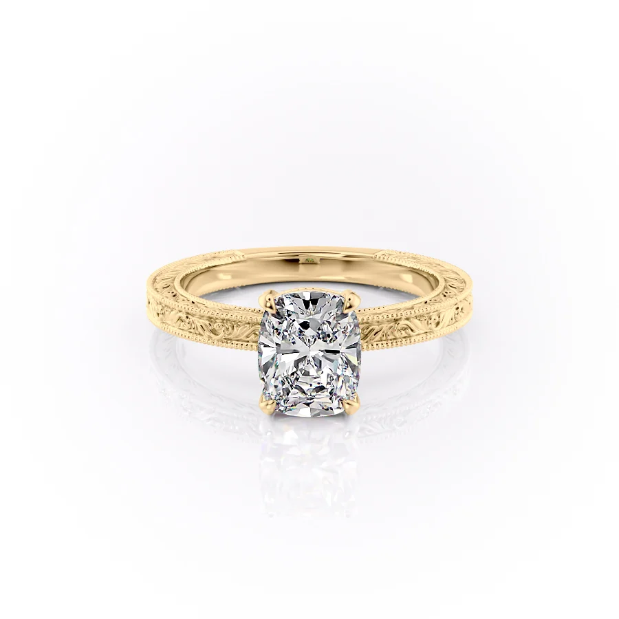 1 CT Elongated Cushion Cut Vintage Engagement Ring - Moissanite Diamond