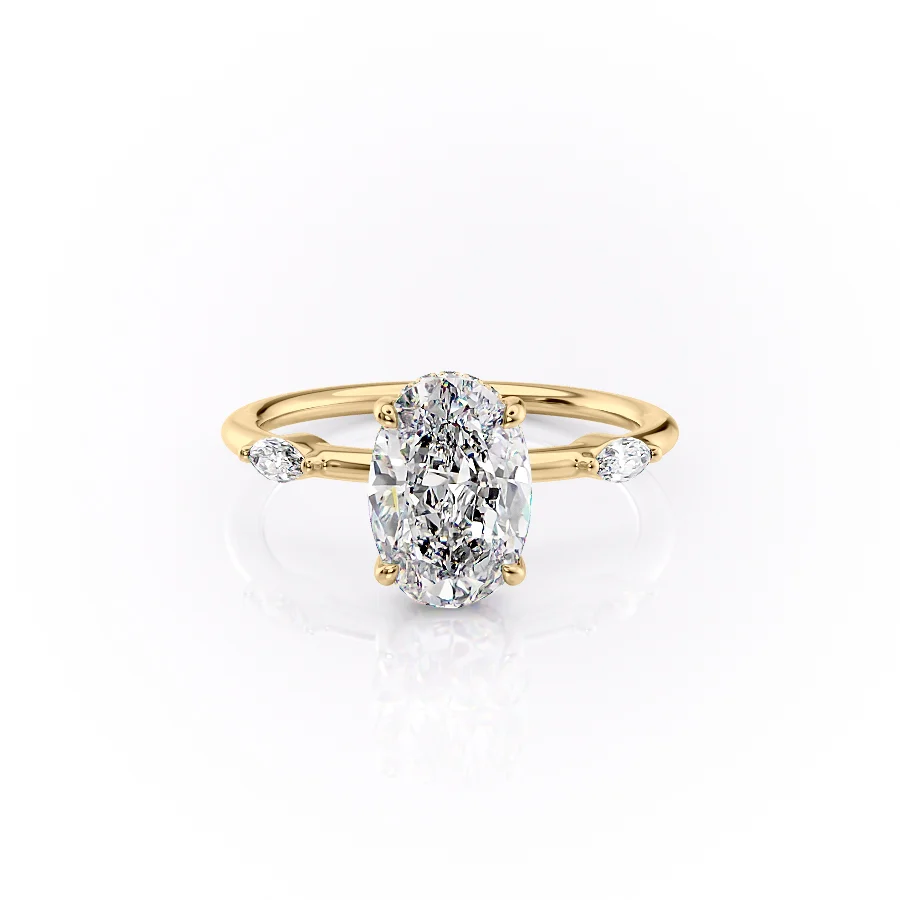 2 CT Oval Cut Three Stone Engagement Ring - Moissanite Diamond