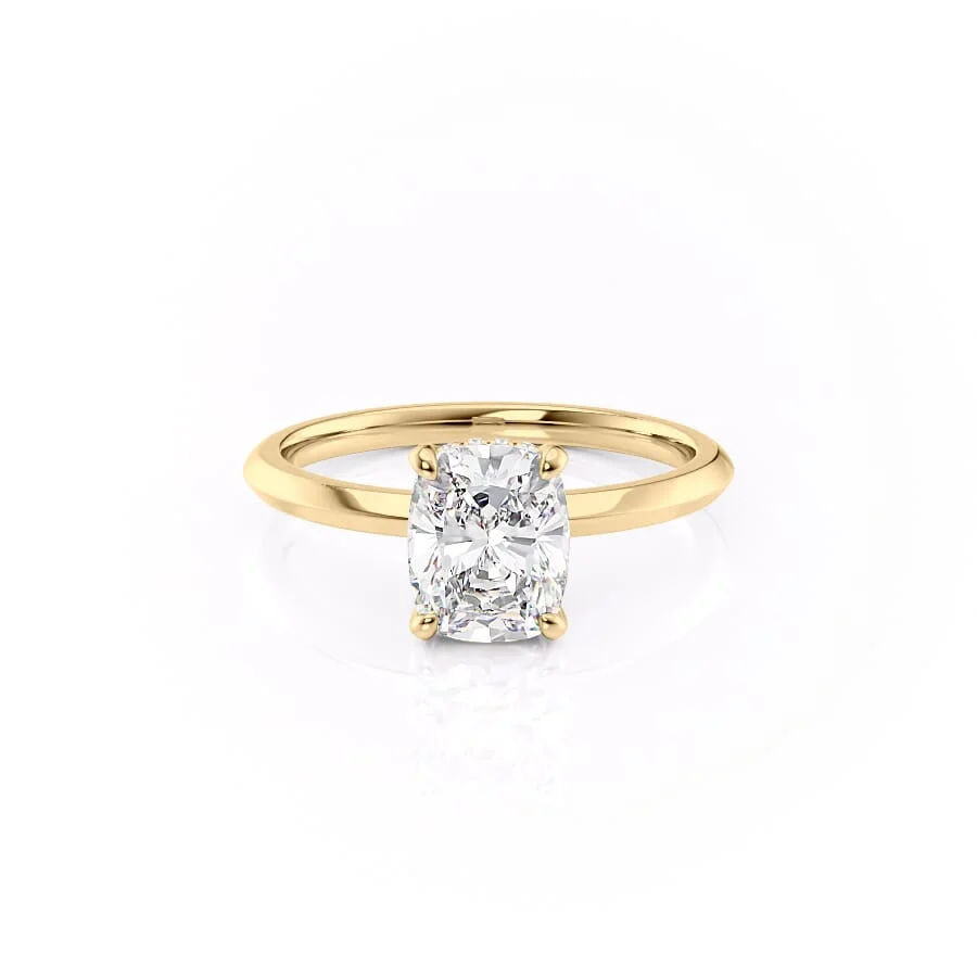 1 CT Elongated Cushion Cut Solitaire Engagement Ring - Moissanite Diamond