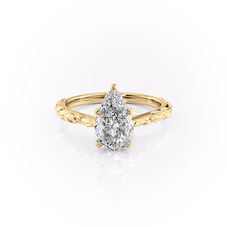 2 CT Pear Cut Vintage Engagement Ring - Moissanite Diamond