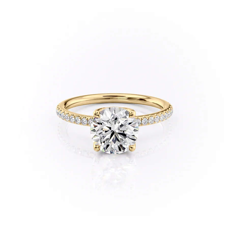 2 CT Round Cut Pave  Engagement Ring - Lab Grown Diamond