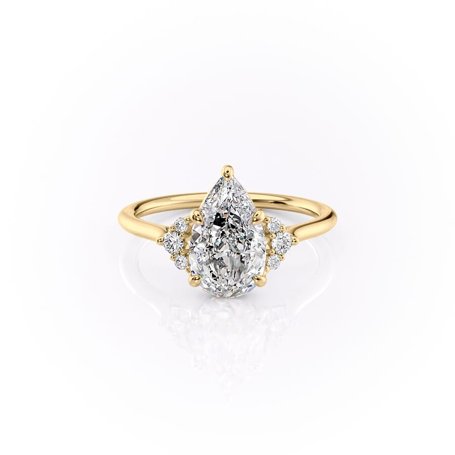 2 CT Pear Cut Cluster Engagement Ring - Moissanite Diamond
