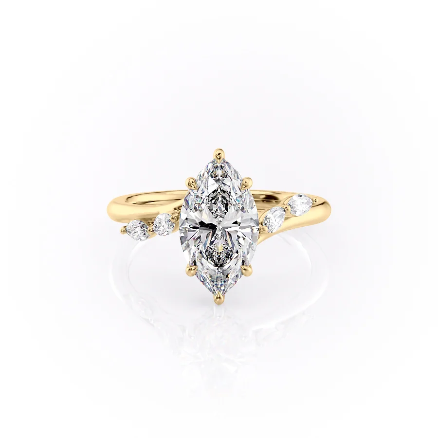 2 CT Marquise Cut Sweeping Engagement Ring - Moissanite Diamond