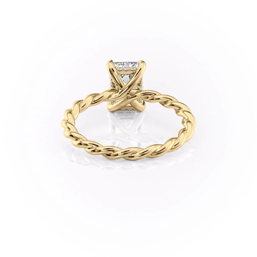 1 CT Emerald Cut Thread Engagement Ring - Moissanite Diamond