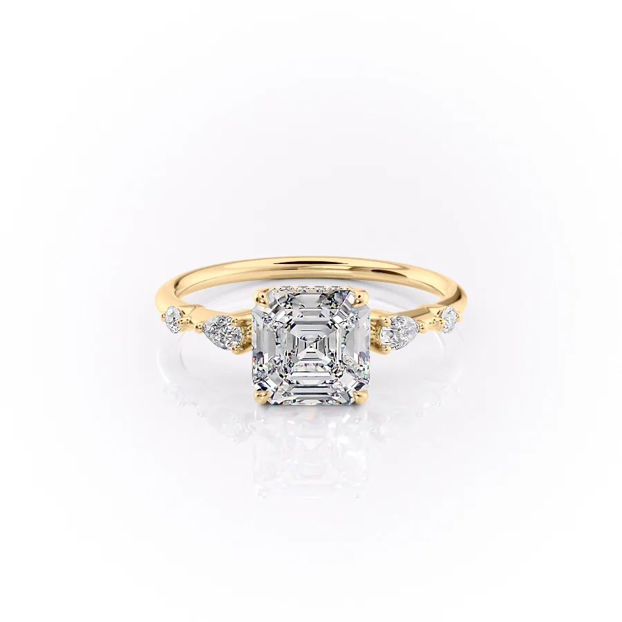 2 CT Asscher Cut Five Stone Engagement Ring - Moissanite Diamond
