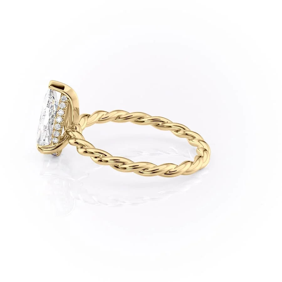 2 CT Pear Cut Thread Engagement Ring - Moissanite Diamond
