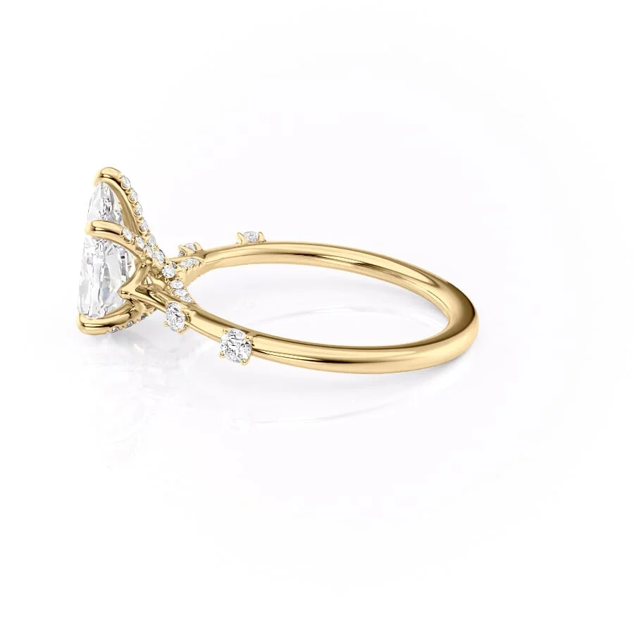 2 CT Pear Cut Petite Pave Engagement Ring - Moissanite Diamond