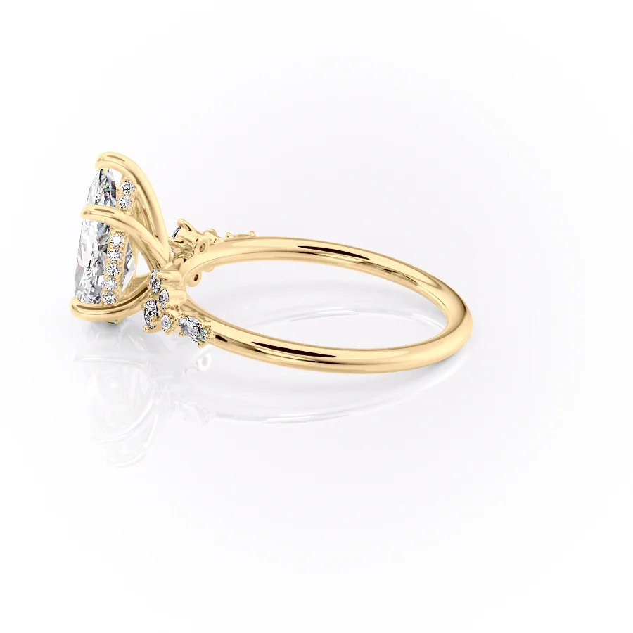 2 CT Pear Cut Cluster Engagement Ring - Moissanite Diamond