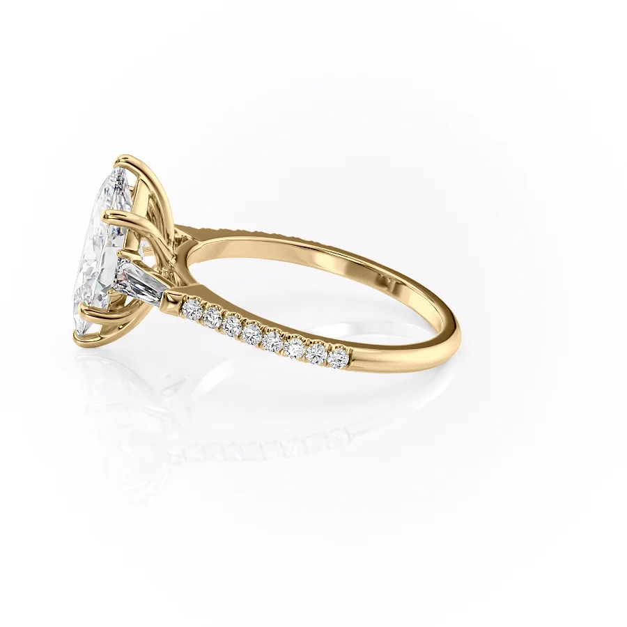 2 CT Marquise Cut Three Stone Pave Engagement Ring - Moissanite Diamond
