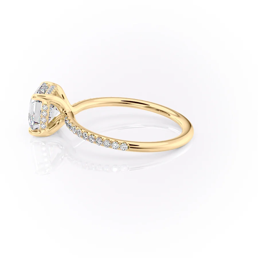 2 CT Asscher Cut Pave Engagement Ring - Moissanite Diamond