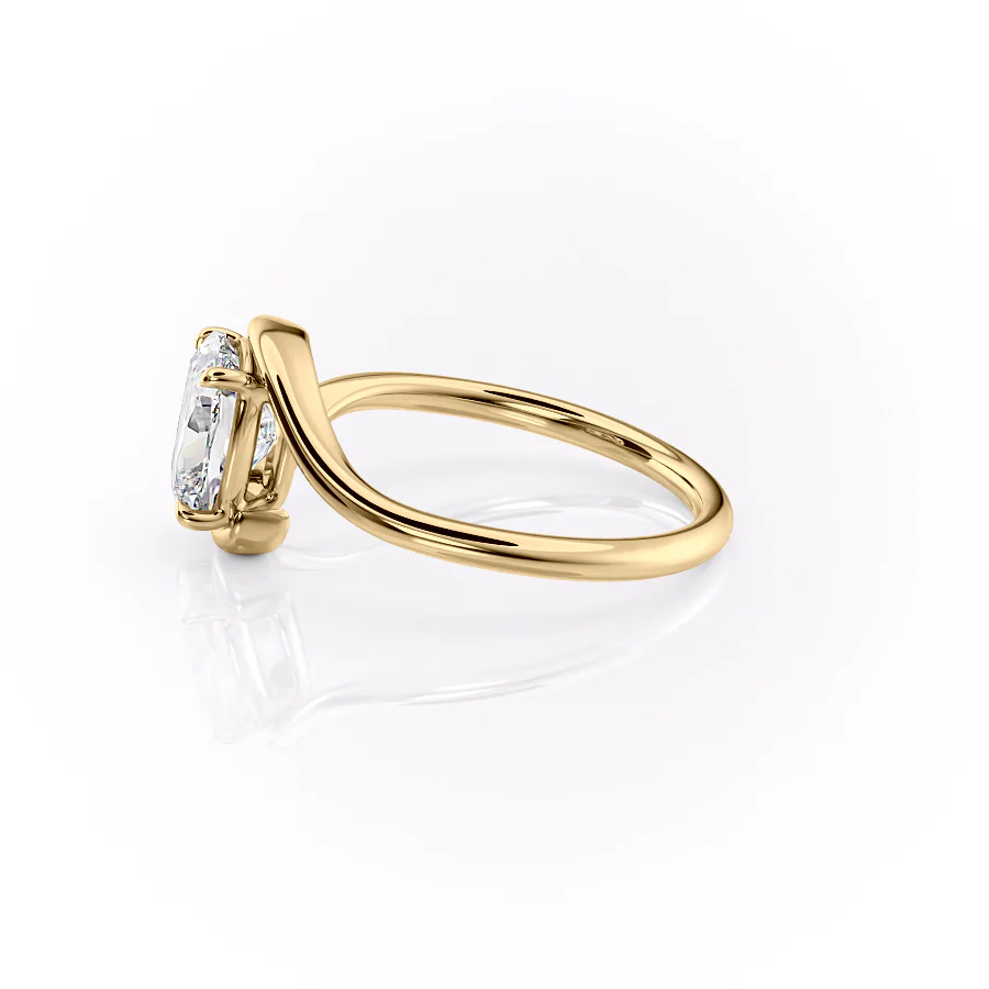 1 CT Elongated Cushion Cut Bypass Engagement Ring - Moissanite Diamond