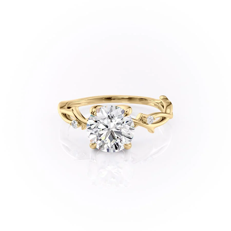 2 CT Round Cut Nature Inspired Engagement Ring - Lab Grown Diamond