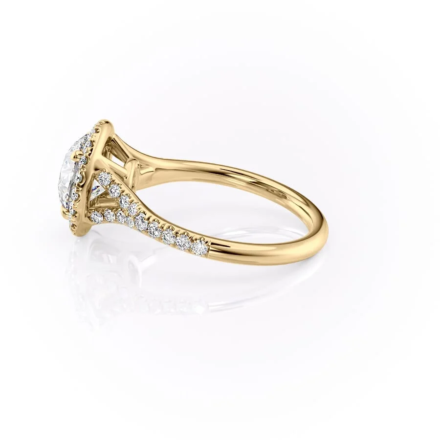 2 CT Round Cut Halo Pave Engagement Ring - Moissanite Diamond