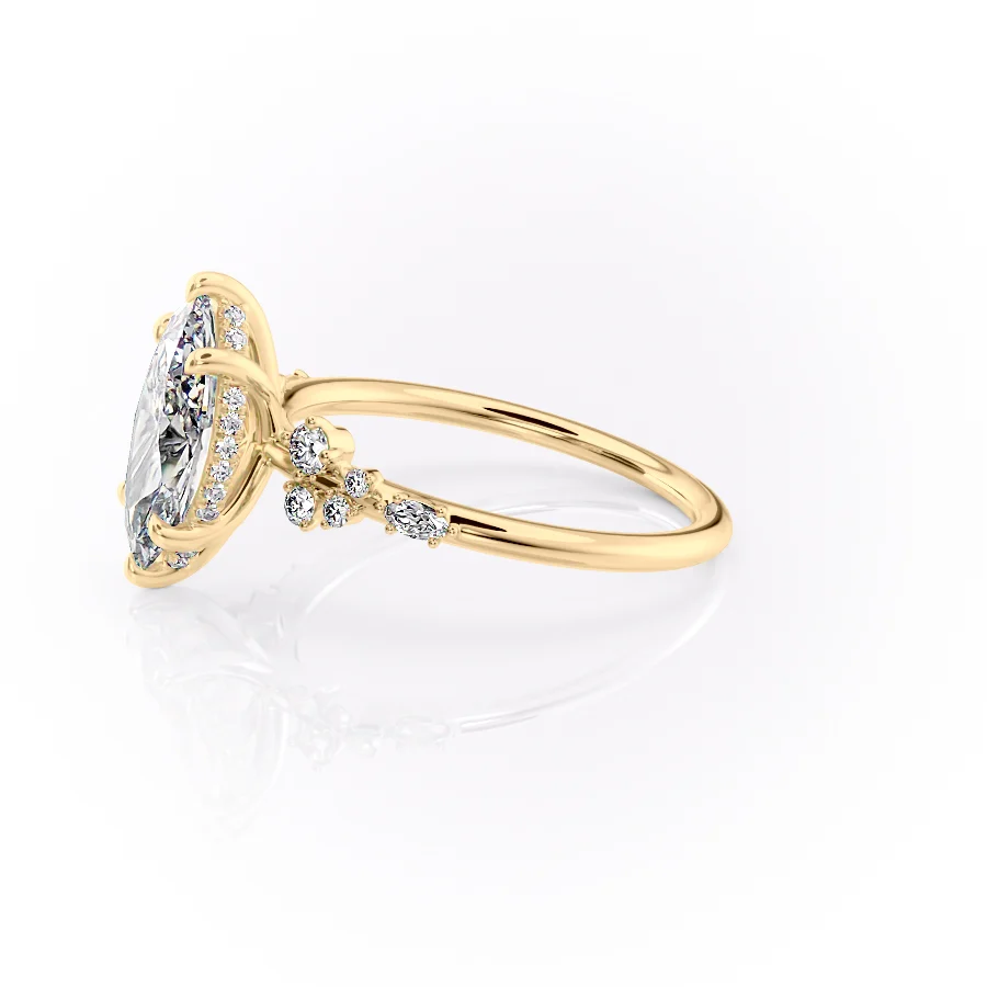 2 CT Marquise Cut Cluster Engagement Ring - Moissanite Diamond