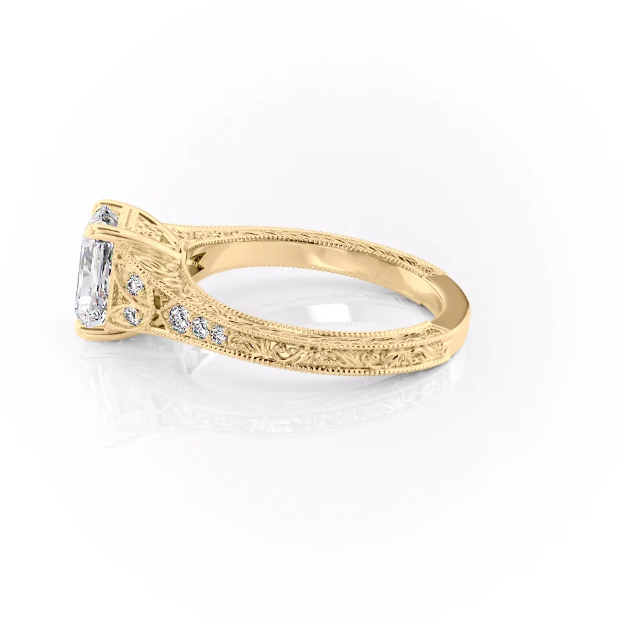 1 CT Radiant Cut Vintage Engagement Ring - Moissanite Diamond