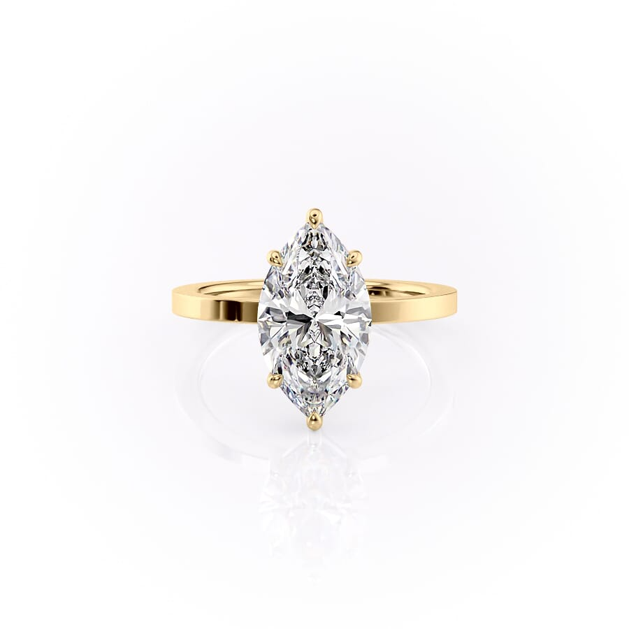 1 CT Marquise Cut Solitaire Engagement Ring - Moissanite Diamond