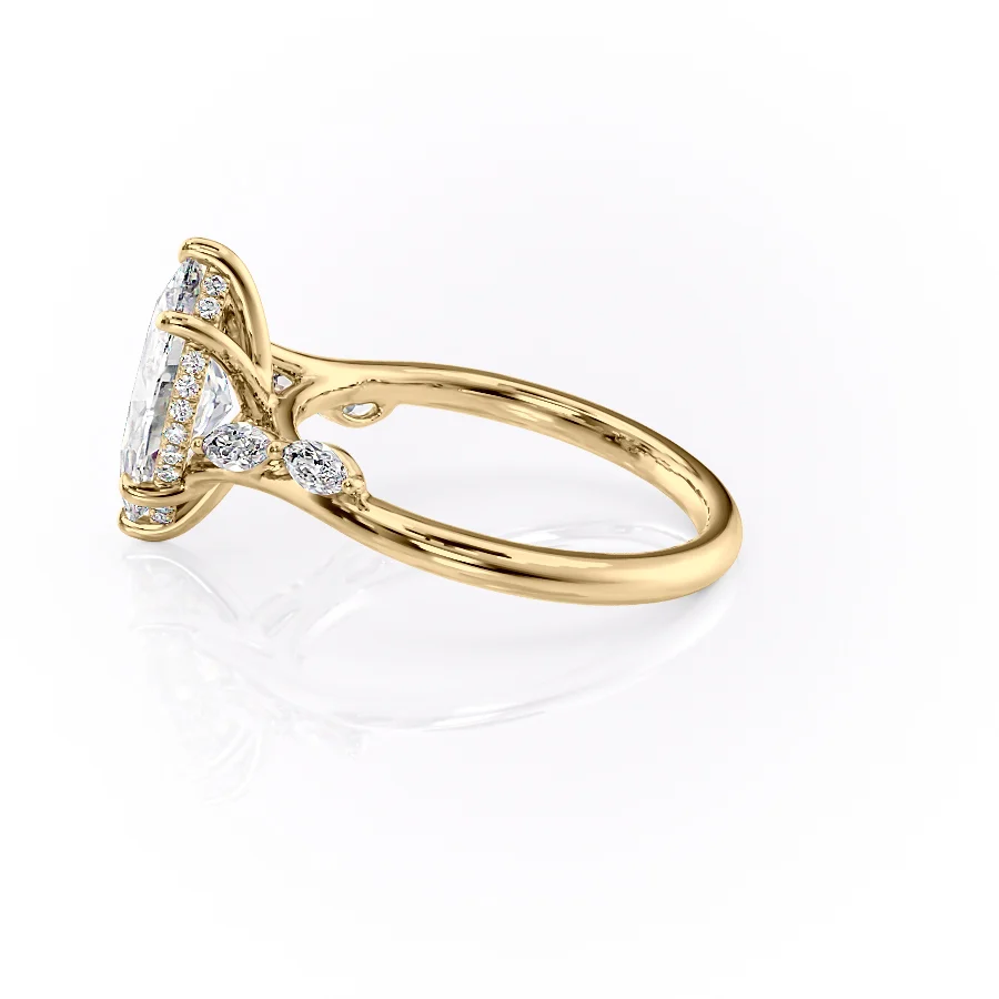 2 CT Marquise Cut Sweeping Engagement Ring - Moissanite Diamond
